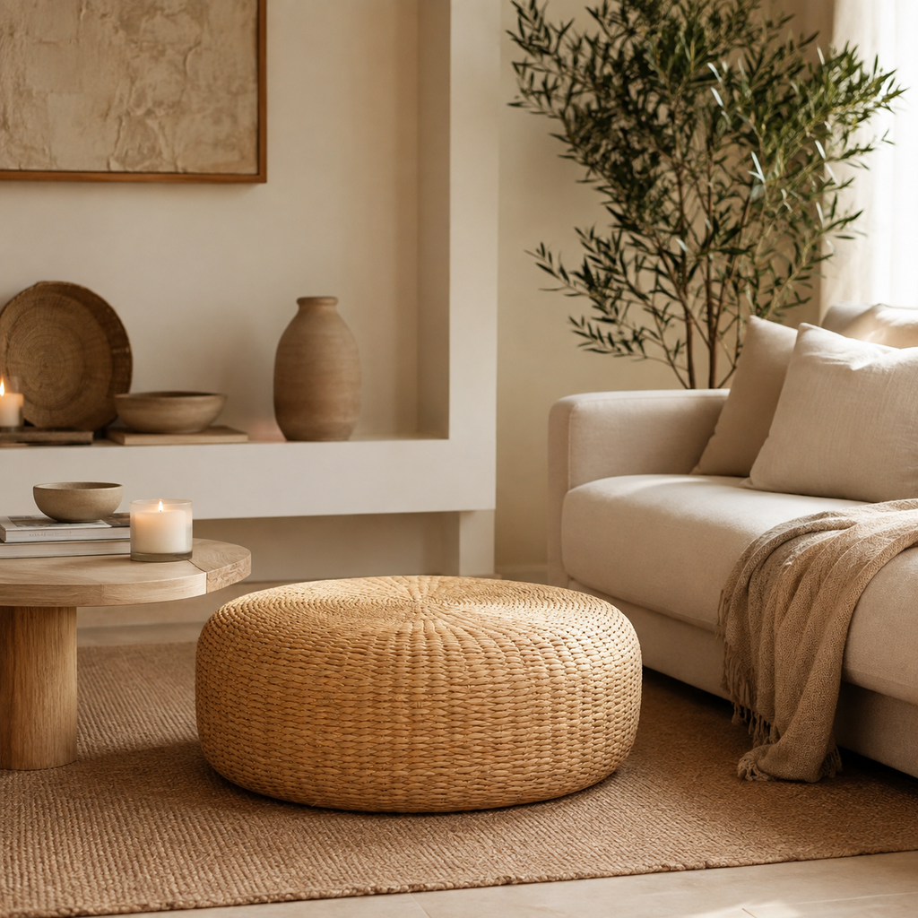 Pouf en Rotin Naturel | COXIA