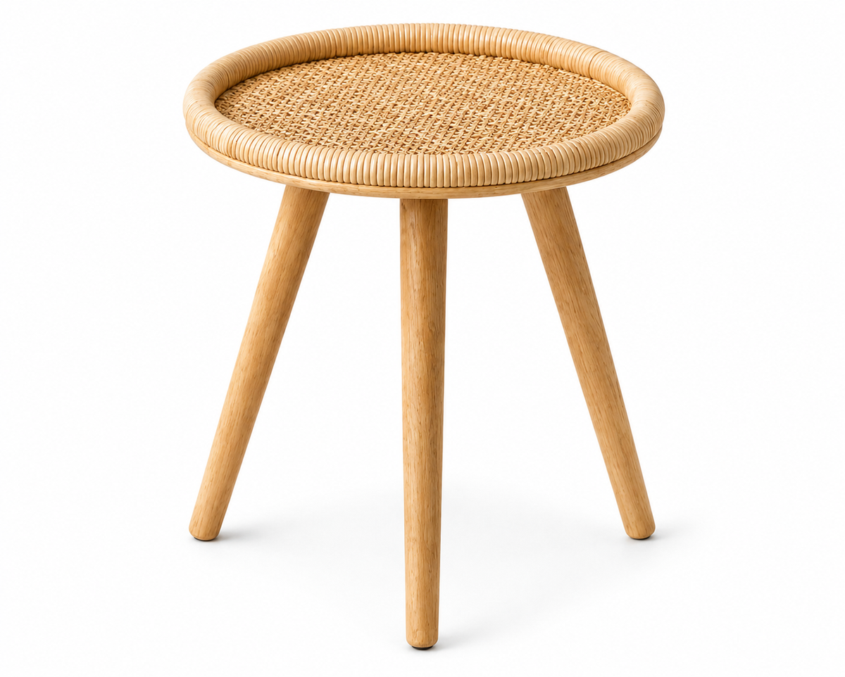 Table d’appoint ronde en rotin tressé | TRELA
