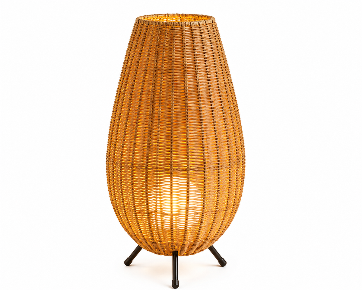 Lampe à poser en rotin tressé forme ovale | COSY