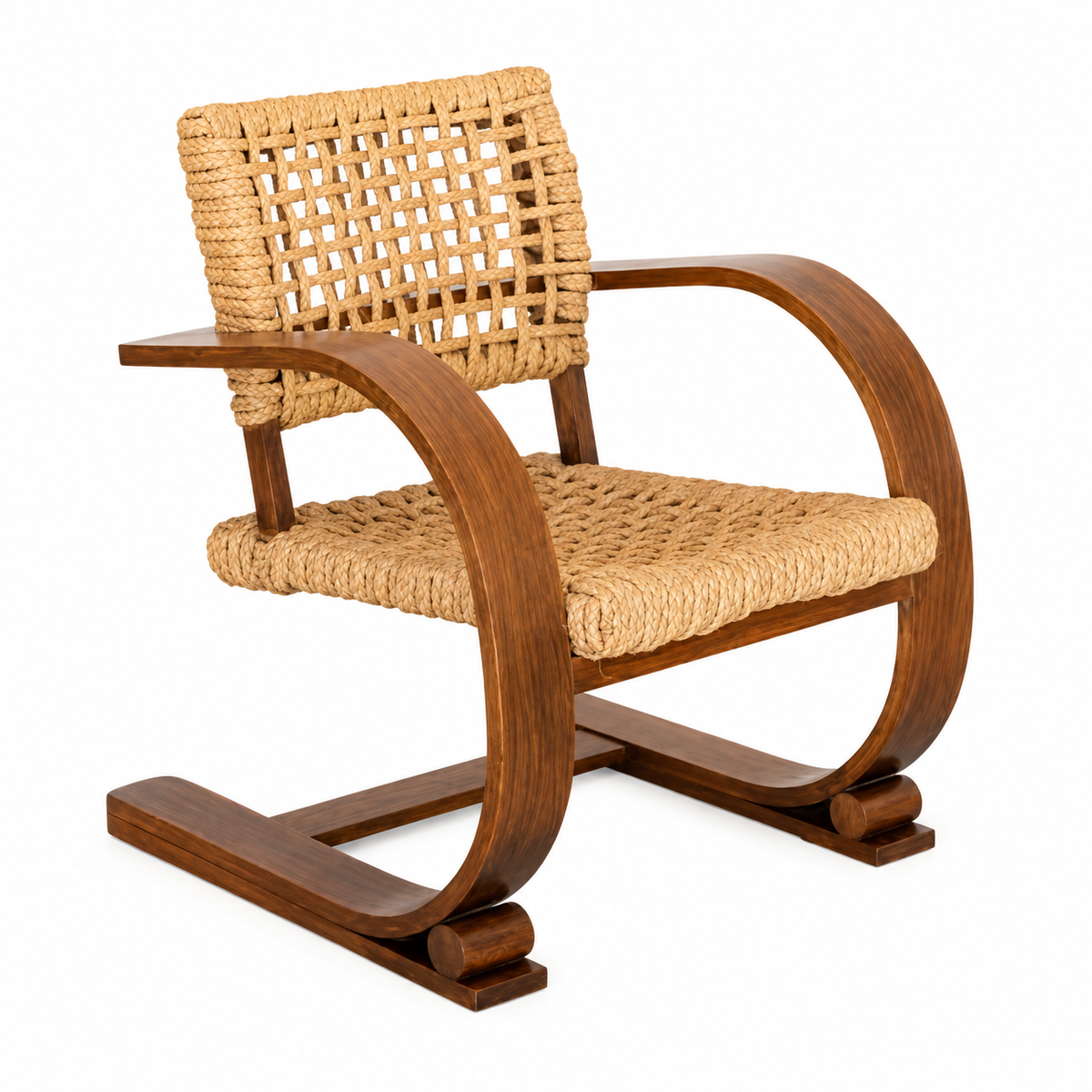 Fauteuil en rotin courbe vintage | VINTI