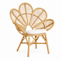 Fauteuil en rotin naturel design fleur | SUNI