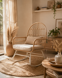 Fauteuil à bascule en rotin naturel | TORTI