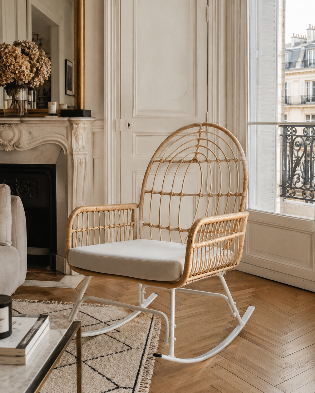 Fauteuil à bascule en rotin naturel | TORTI