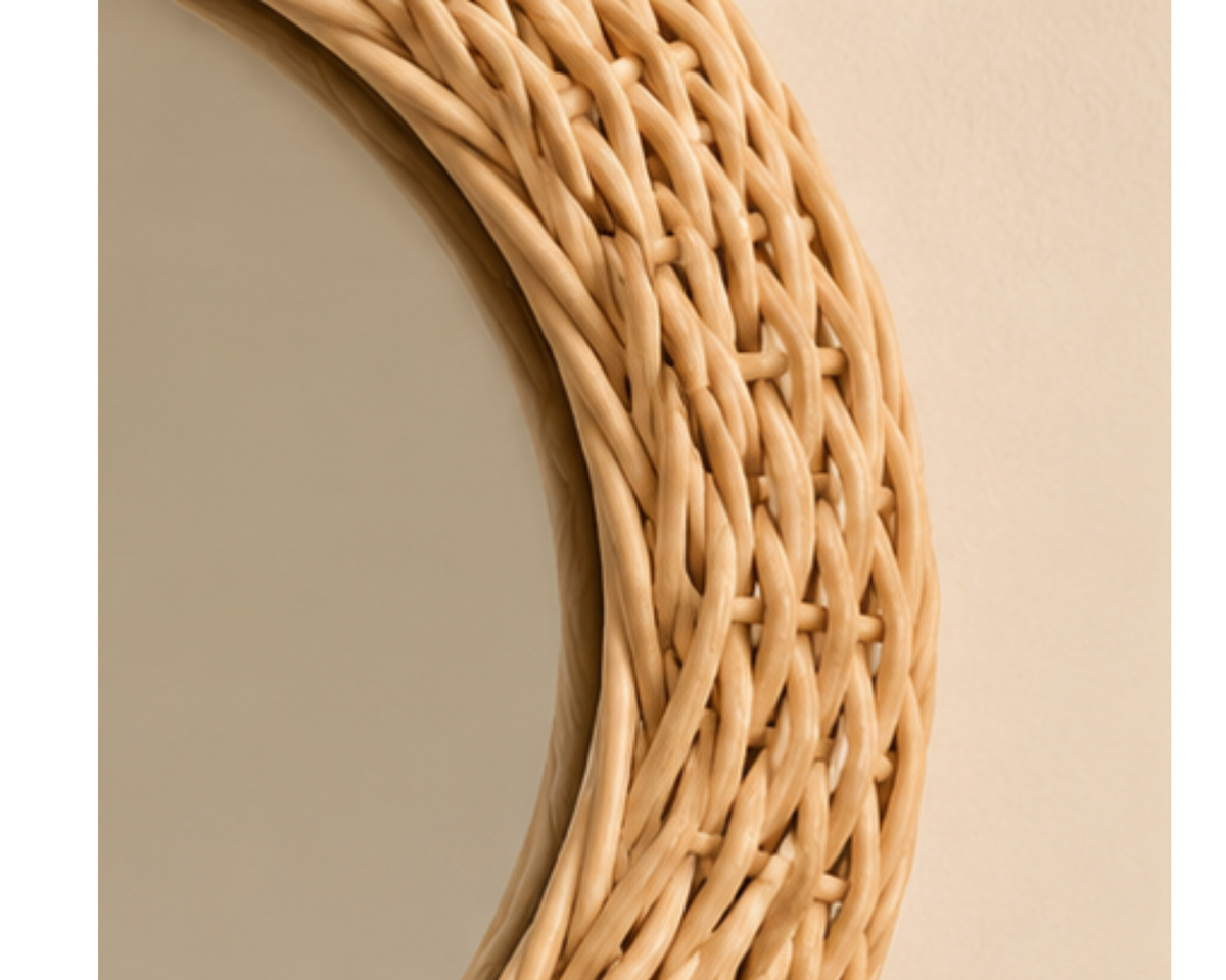 Miroir rond en rotin tressé naturel | RONDO