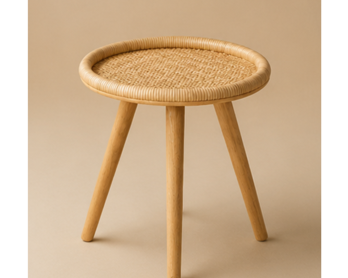 Table d’appoint ronde en rotin tressé | TRELA