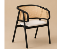 Chaise en cannage naturel et bois noir | KOMO