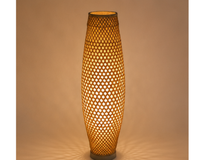 Lampadaire colonne en rotin tressé ajouré | VASO