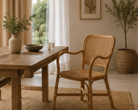 Chaise rotin et cannage avec accoudoirs | CANNA