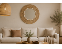 Miroir en rotin naturel rond tressé | DOKI