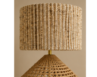 Lampe en rotin tressé avec abat-jour texturé | TRESA