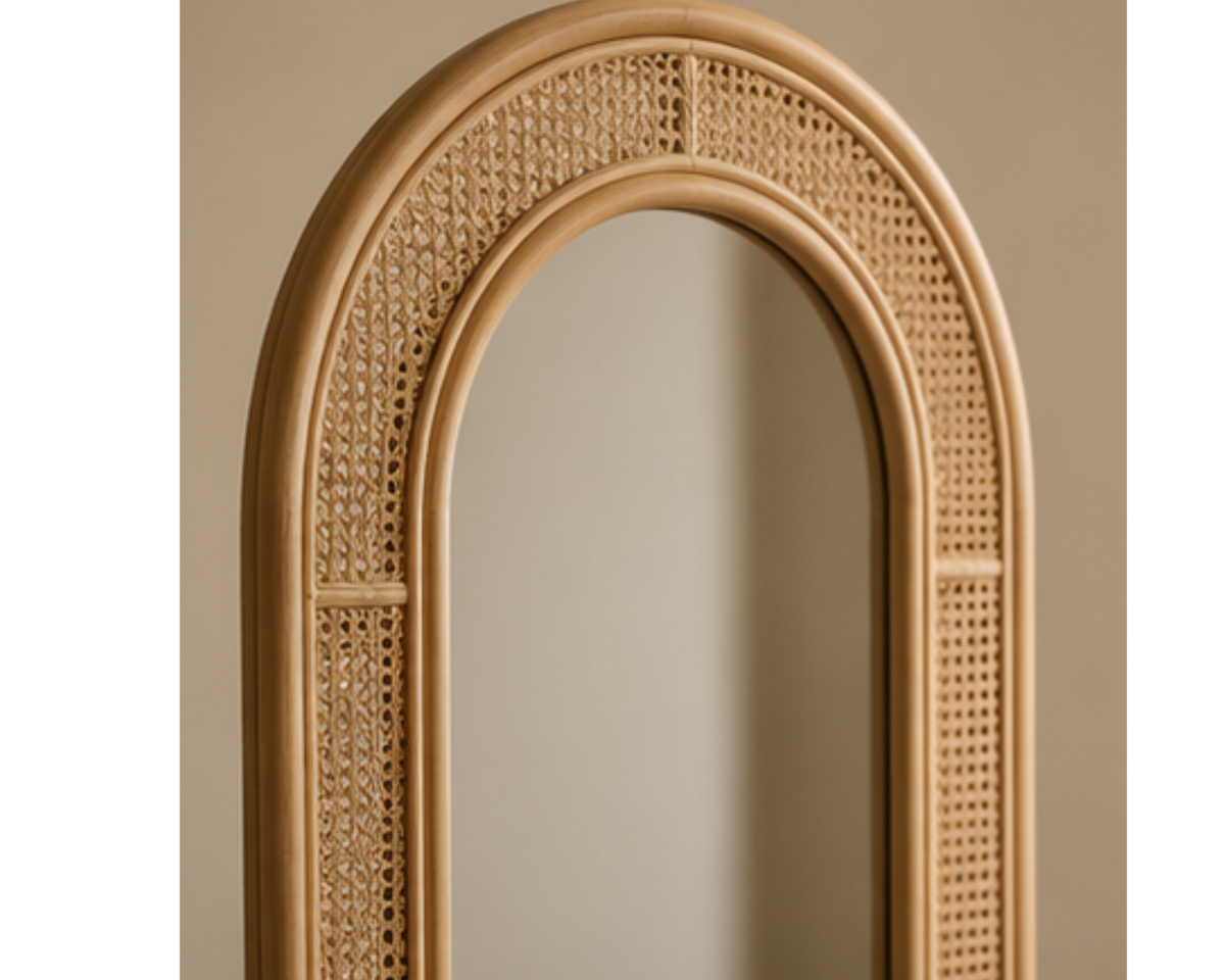 Grand miroir en rotin forme arche | RODI