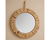 Miroir rond en fibres naturelles tressées | RODIO