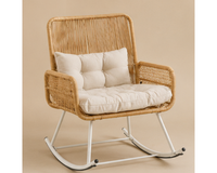 Fauteuil à bascule en rotin avec coussin | CHILO